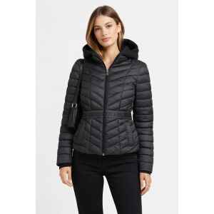 GUESS KACY PUFFER JACKET BLACK