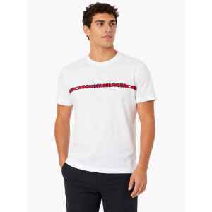 TH MEN WHITE T SHIRT RED LOGO