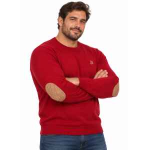 HBJ SWEATER WINE ROUND NECK BEIGE LOGO