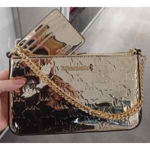 MK GIFTABLE BOX BAG & CARDHOLDER SET PALE GOLD