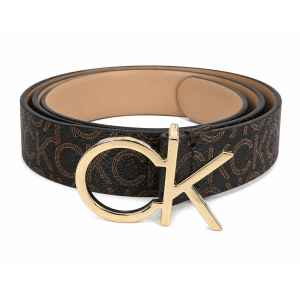CK RE-LOCK LOGO BELT BROWN MONO