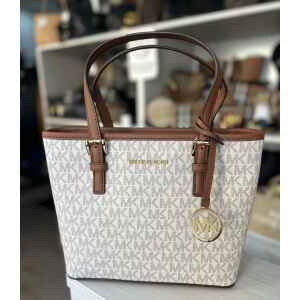 MK JET SET TRAVEL XS CRYL TOTE VANILLA