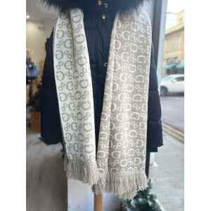 GUESS BEIG SCARF WHITE LOGO