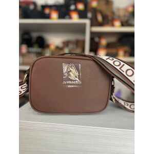U.S POLO ASSN BROWN CROSS BODY WITH BEIGE STRAP