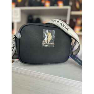U.S POLO ASSN BLACK CROSS BODY BLACK WITH MATERIAL STRAP