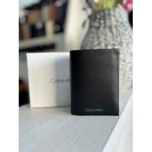 CK CONCISE TRIFOLD WALLET WITH COIN DETACH BLACK
