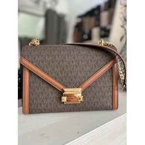 MK WHITNEY BROWN MEDIUM FLAP SHOULDER