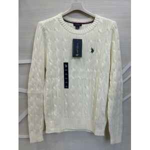 U.S POLO ROUND NECK SWEATSHIRT WHITE