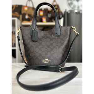 COACH SIG HANNA BUCKET DARK BROWN