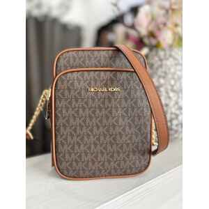 MK JET SET TRAVEL MEDIUM NS CHAIN CROSSBODY BROWN