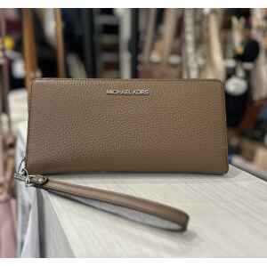 MK JET SET TRAVEL LARGE CONTINENTAL LEATHER DRIFTWOOD