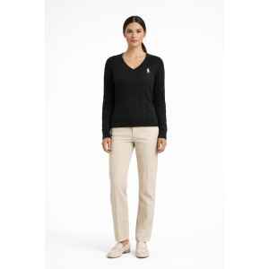 U.S POLO BLACK V NECK SWEATSHIRT