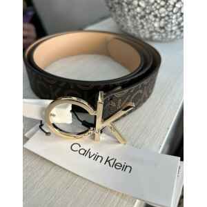 CK RE-LOCK LOGO BELT BROWN  MONO