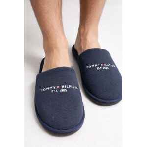 TH BED SLIPPERS DARK BLUE TOMMY LETTERS EST.1985