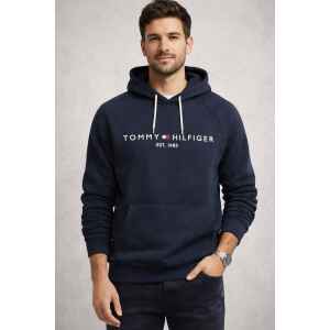 TH HOODIE NAVY BLUE WHITE LETTERS