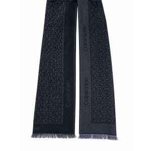CK EO MONO JACQUARD SCARF BLACK