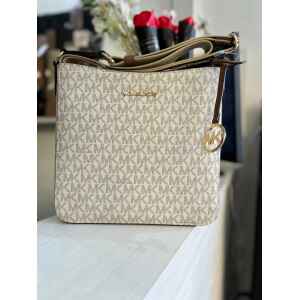 MK JET SET TRAVEL SMALL NS CROSSBODY VANILLA