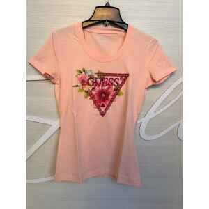 GUESS PINK T-SHIRT WITH ROSES