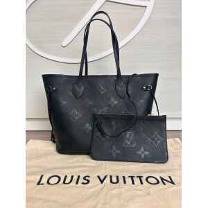 PRE-OWNED LOUIS VUITTON NEVERFULL MM BLACK EMPREINTE