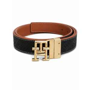 TH LOGO 3.0 REVERSIBLE BLACK MONO/COGNAC