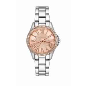 MK SILVER ROSE GOLD INSIDE WATCH
