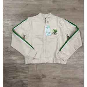 GUESS BEIGE ZIP UP GREEN LOGO
