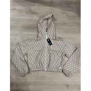 GUESS BEIGE ZIP UP WHIT LOGOS