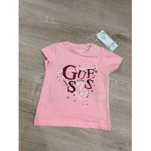 GUESS PINK T-SHIRT GLITTER LOGO