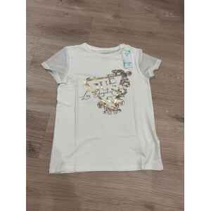 GUESS WHITE T-SHIRT GOLD/BLACK LOGO