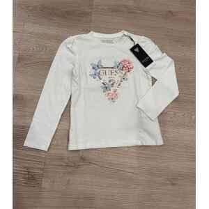 GUESS LONG SLEEVE WHITE T-SHIRT FLORAL LOGO