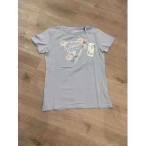 GUESS LIGHT BLUE T-SHIRT SILVER LOGO