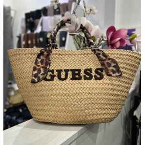 GUESS ANIMAL PRINT BEACH BAG