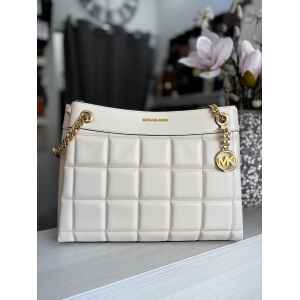 MK CREAM SUSAN MEDIUM CHAIN SHOULDER TOTE LEATHER