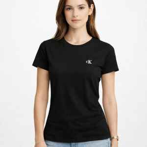 CK BLACK SMALL 'CK' ON THE SIDE T-SHIRT
