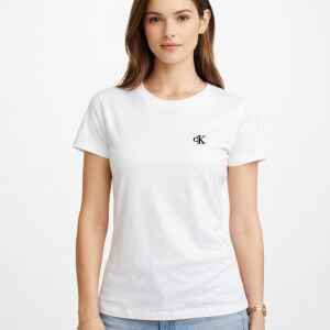 CK WHITE SMALL 'CK' ON THE SIDE T-SHIRT
