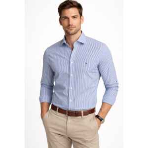 TH POPLIN SLIM FIT SHIRT WEDGE BLUE/STRIPE
