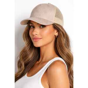 GUESS BEIGE CAP WITH LOGOS