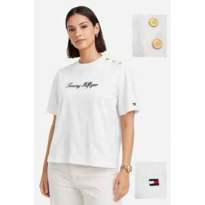 TH ECRU T-SHIRT GOLD BOTTONS