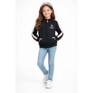 GUESS BLACK ZIP UP PINK LOGO