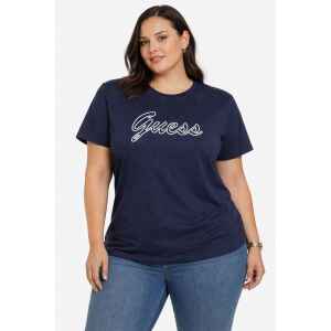 GUESS NAVY BLUE T-SHIRT WHITE LOGO