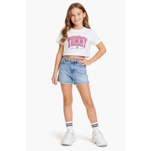 TH T-SHIRT WHITE WITH PINK LOGO