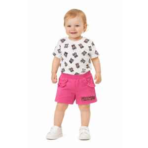 MOSHCINO SET WHITE TSHIRT/FUCHSIA SHORT