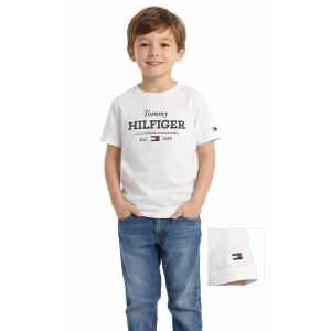 TH WHITE TSHIRT BLUE LOGO FLAG