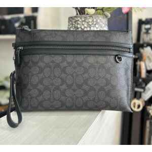 COACH CARRY ALL POUCH CHARCOAL/BLACK