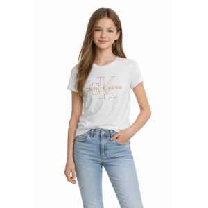 CK WHITE TSHIRT BRONZE CK