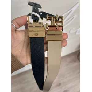 TH BEIGE/BLUE LOGO BELT REVERSIBLE 3.0