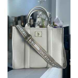 U.S POLO CREAM TOTE BAG