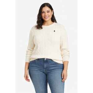 U.S POLO ROUND NECK SWEATSHIRT WHITE