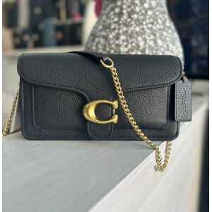 COACH BLACK TABBY CHAIN CLUTCH