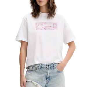 KARL LAGERFELD JEANS WHITE REGULAR T-SHIRT FLORAL LOGO
